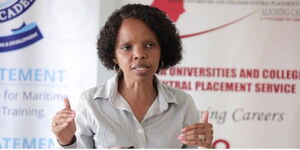The Kenya Universities and Colleges Central Placement Service (KUCCPS) Chief Executive Officer Agnes Mercy Wahome during a past event.