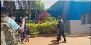 Pupils at a school in Meru undergoing first aid after consuming fumes from a tear gas canister on August 30, 2024