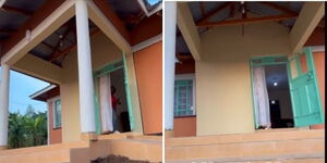 he front view of Albert Ojwang's parents' house after complete construction.