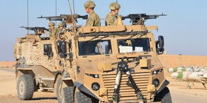 Some of the vehicles used by the British Army Training Unit of Kenya based in Nanyuki. 