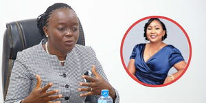 Health Cabinet Secretary Deborah Barasa and an insert of Lucy Wambui