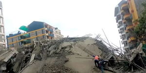 A photo of a building in Mirema, Roysambu which collapsed on September 24, 2023.