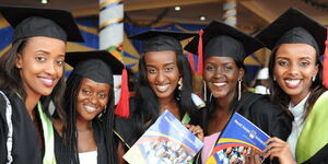 A picture of Mt Kenya University Students during a graduation ceremony.