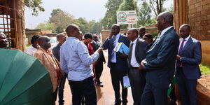 Members of the National Assembly Public Investments Committee on Governance, led by Chairman MP Wanami Wamboka, at Moi University for a tour, September 3, 2025.