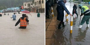 Flooded streets in Mombasa on November 16, 2023