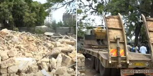 Collage of demolition in Mombasa along the Railway line