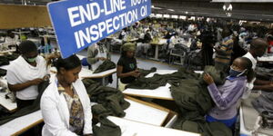 Employees at their work station in Mombasa based Export Processing Zone