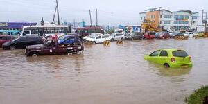 Photo of Submerged car along Mombasa - Changamwe road on November 3, 2023