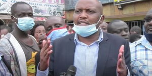 Gatundu South MP Moses Kuria addressing the media on May 22,2020.