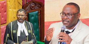 A collage of NA speaker Moses Wetangula and Westlands MP Tim Wanyonyi