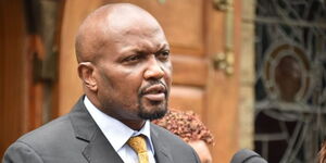Trade Cabinet Secretary Moses Kuria speaking at Lee Funeral on Friday May 5, 2023
