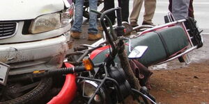 An accident involving a car and a motorbike
