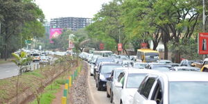 Motorists in a rush-hour traffic jam along Uhuru Highway in Nairobi on October 17, ‎2019.
