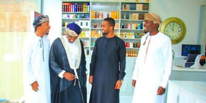 From Left: Citizen TV presenters Rashid Abdalla, Hassan Mugambi, Ayub Kadir and MP Sylvanos Osoro before the wedding on Friday June 9, 2023
