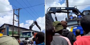 Kenya Power disconnecting a transformer at Mukuru Kwa Rueben on December 5, 2023.