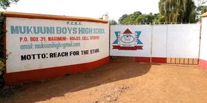 A photo of Mukuuni Boys Secondary School entrance gate.