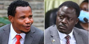 Mumias East MP Peter Salasya (left) and his Homa Bay counterpart Peter Kaluma.