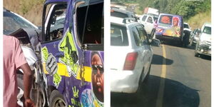 Accident scene near the Sabasaba area in Murang'a on Thursday, February 29, 2024. 