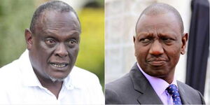 Jubilee Party Vice-Chairman David Murathe (left) and Deputy President William Ruto (right)