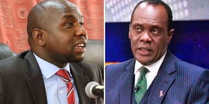 Elgeyo Marakwet Senator Kipchumba Murkomen (left) and Citizen TV news anchor Jeff Koinange.