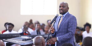 Transport CS Kipchumba Murkomen speaks during a Sunday Service at AIC, Kijabe on October 8, 2023.