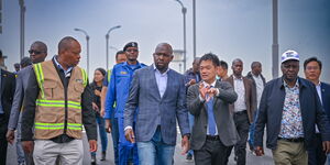Transport CS Kipchumba Murkomen commissions the newly completed Nairobi Expressway Haile Selassie Exit Plaza on January 20, 2024