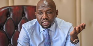 Transport CS Kipchumba Murkomen conducts a meeting with taxi-hailing operators at his office on December 7, 2023