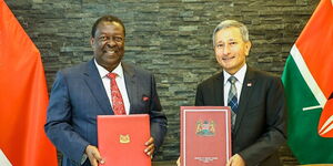 Prime Cabinet Secretary Musalia Mudavadi and Singapore’s Foreign Affairs Minister Vivian Balakrishnan,