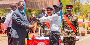 PCS MusaliaMudavadi at the Revenue Services Assistants graduation ceremony at the Recruit Training School-Eldoret on Friday, August 25, 2023. 