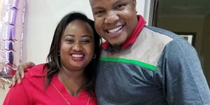 KBC anchor Bonnie Musambi (right) with his wife Betty Musambi (left) on July 11, 2020.