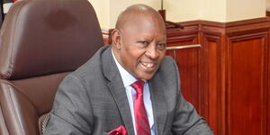 A photo of Nyeri Governor Mutahi Kahiga chairing a meeting on August 30, 2023.