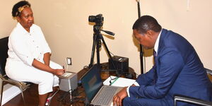 Foreign Affairs Cabinet Secretary Dr. Alfred Mutua (right) during the launch of Mobile Consular Services in Canada on May 16, 2023. Photo/Alfred Mutua