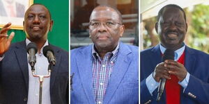From left to right: Deputy President William Ruto, Former Chief Justice and Orange Democratic Movement party leader Raila Odinga. 