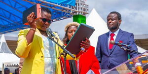 Meru Governor Kawira Mwangaza during her swearing- in Ceremony on August 26, 2022.