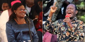Meru Governor Kawira Mwangaza and Tigania MP Mpuru Aburi at different political events in early 2023