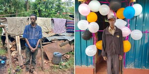 Collage of Simon Mwangi house before and after renovations in Murang'a.