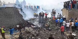 Rescue efforts are ongoing in Mwihoko, Kiambu County, after an aircraft crash-landed 