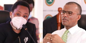 Deputy Chief Justice Philomena Mwilu (left) and Senior counsel Philip Murgor (right)