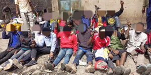 An image of the nabbed muggers in the Embakasi Transnami area on Friday, November, 2022.