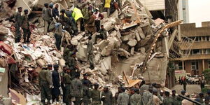 Scenes from the 1998 bombings at the US Embassy in Nairobi.