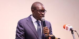 Nairobi Governor Johnson Sakaja speaking during a meeting with education stakeholders on March 28, 2024