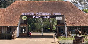 A photo of the entrance of Nairobi National Park pictured on May 19, 2021. 