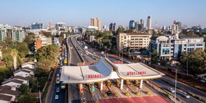 An aerial view of Westlands in Nairobi County.