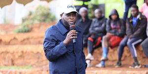 Nairobi Governor Johnson Sakaja at the Woodley Stadium as construction commenced on August 10, 2023