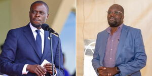 Nairobi Governor Johnson Sakaja (left) and Kileleshwa MCA Robert Alai.