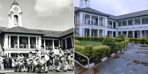 A collage of Nairobi School before and after independence 