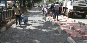 Non-motorised transport work is ongoing on Kenyatta Avenue and Wabera Street in the city centre.
