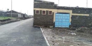 A photo of a building in Naivasha encroaching on the tarmac road, posted on March 5, 2020.