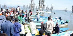 Members of the public at the shores of Lake Naivasha in 2017.