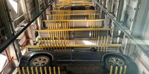 A photo of the automatic parking system for Taidy Hotel, Nakuru County. 